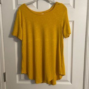 Old Navy Yellow Scoop Neck Luxe Tee